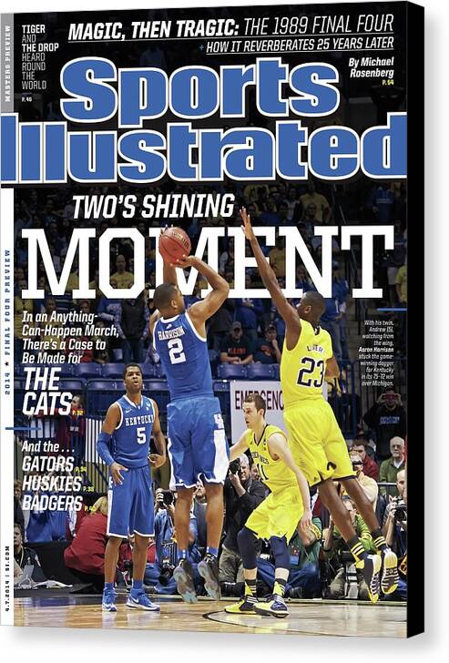 Magazine Cover Canvas Print featuring the photograph Twos Shining Moment In An Anything-can-happen March, Theres Sports Illustrated Cover by Sports Illustrated