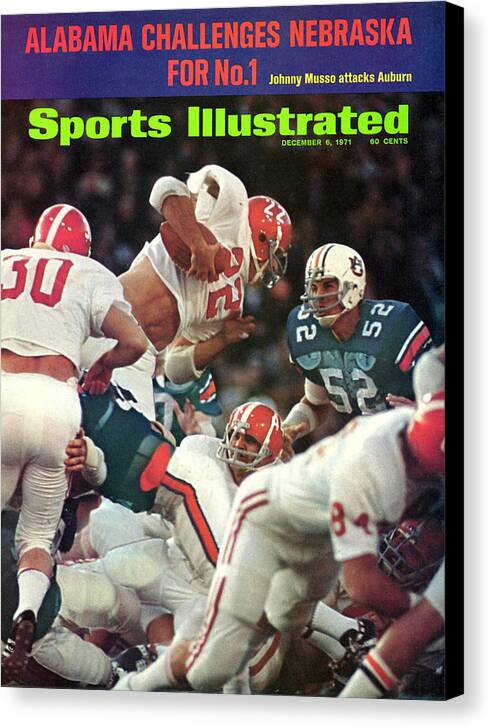 Magazine Cover Canvas Print featuring the photograph University Of Alabama Johnny Musso Sports Illustrated Cover by Sports Illustrated