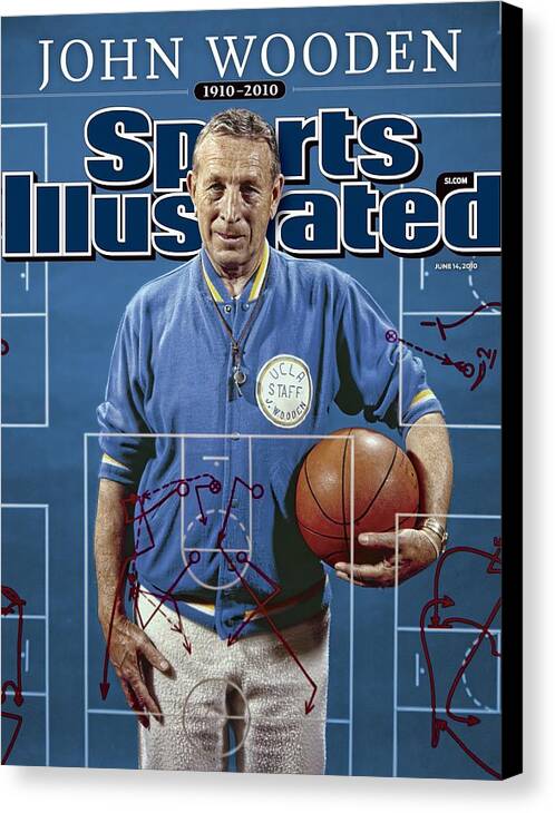 Magazine Cover Canvas Print featuring the photograph University Of California Los Angeles Coach John Wooden Sports Illustrated Cover by Sports Illustrated