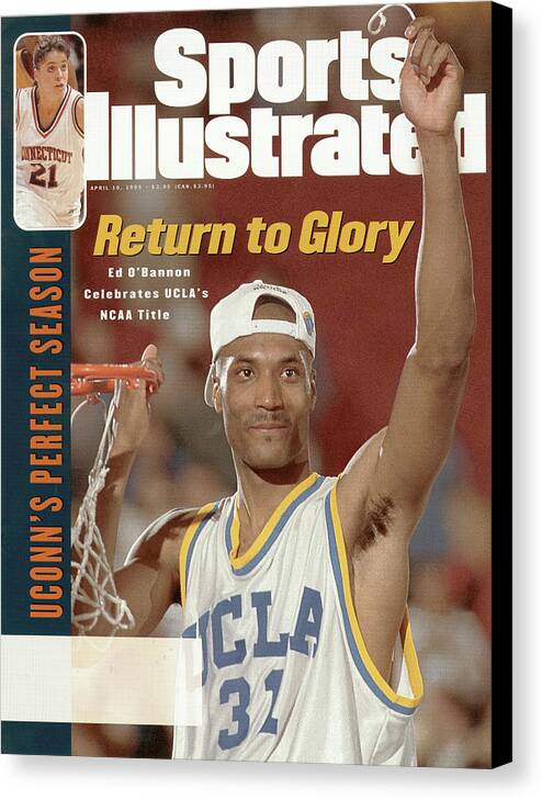 Magazine Cover Canvas Print featuring the photograph University Of California Los Angeles Ed Obannon, 1995 Ncaa Sports Illustrated Cover by Sports Illustrated