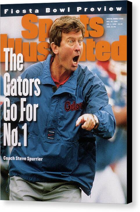 Magazine Cover Canvas Print featuring the photograph University Of Florida Coach Steve Spurrier Sports Illustrated Cover by Sports Illustrated