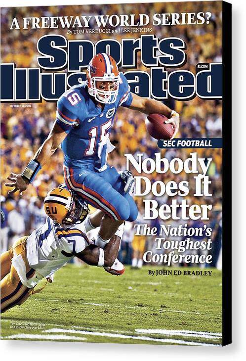 Sports Illustrated Canvas Print featuring the photograph University Of Florida Qb Tim Tebow Sports Illustrated Cover by Sports Illustrated