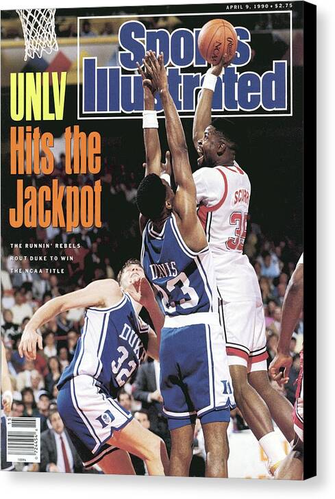 Sports Illustrated Canvas Print featuring the photograph University Of Nevada Las Vegas Moses Scurry, 1990 Ncaa Sports Illustrated Cover by Sports Illustrated