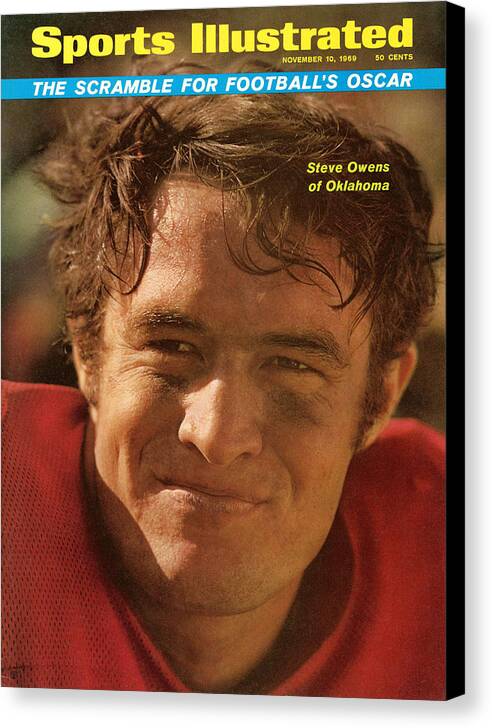 Magazine Cover Canvas Print featuring the photograph University Of Oklahoma Steve Owens Sports Illustrated Cover by Sports Illustrated