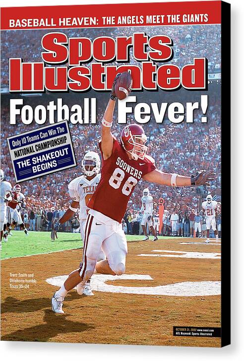 Magazine Cover Canvas Print featuring the photograph University Of Oklahoma Trent Smith Sports Illustrated Cover by Sports Illustrated