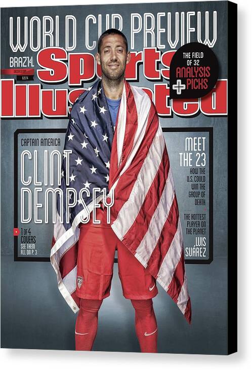 Magazine Cover Canvas Print featuring the photograph Us Mens National Team, 2014 Fifa World Cup Preview Issue Sports Illustrated Cover by Sports Illustrated