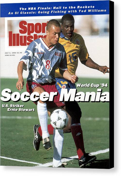 Fifa World Cup Canvas Print featuring the photograph Usa Ernie Stewart, 1994 Fifa World Cup Sports Illustrated Cover by Sports Illustrated