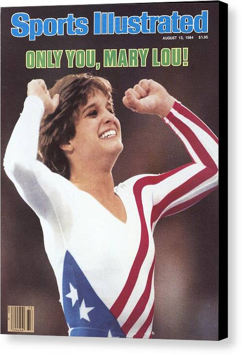 1980-1989 Canvas Print featuring the photograph Usa Mary Lou Retton, 1984 Summer Olympics Sports Illustrated Cover by Sports Illustrated