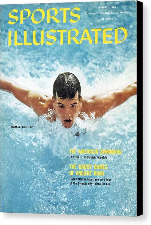 Magazine Cover Canvas Print featuring the photograph Usa Mike Troy, 1959 Pan American Games Sports Illustrated Cover by Sports Illustrated