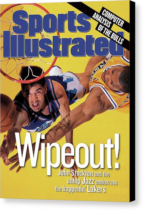 John Stockton Canvas Print featuring the photograph Utah Jazz John Stockton, 1998 Nba Western Conference Finals Sports Illustrated Cover by Sports Illustrated