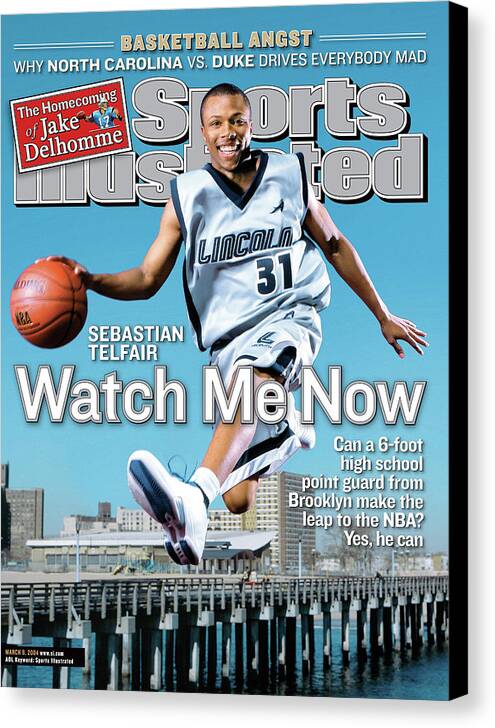 Point Guard Canvas Print featuring the photograph Watch Me Now Sebastian Telfair Sports Illustrated Cover by Sports Illustrated
