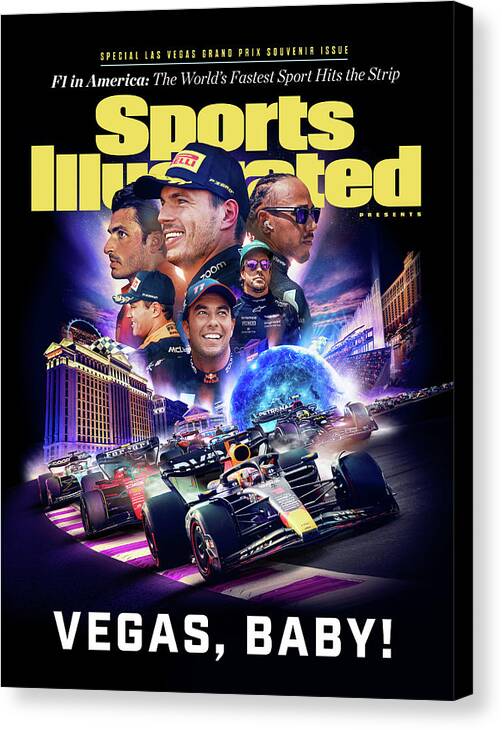 Formula One Canvas Print featuring the photograph 2023 Las Vegas Grand Prix Souvenir Issue Cover by Sports Illustrated