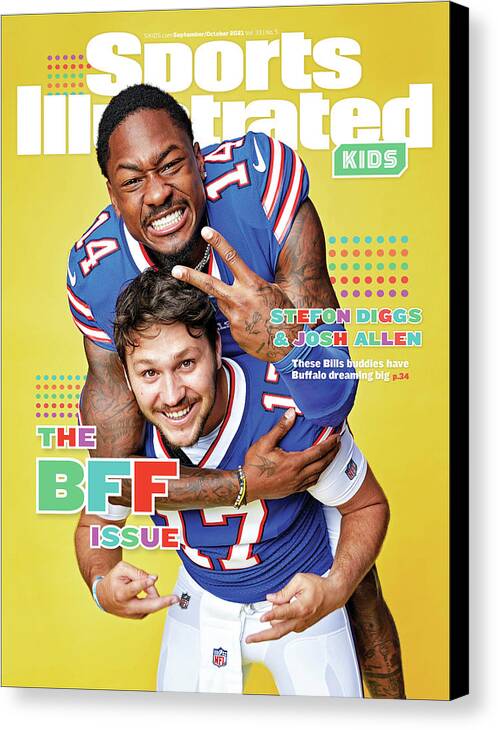 K09cover Canvas Print featuring the photograph BFF Issue Cover, Buffalo Bills Josh Allen and Stefon Diggs by Sports Illustrated