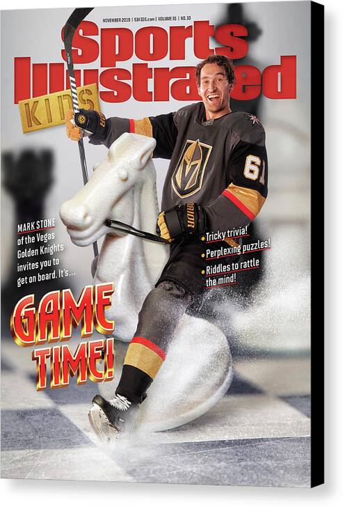 Portrait Canvas Print featuring the photograph Game Time - Vegas Knights Mark Stone Issue Cover by Sports Illustrated