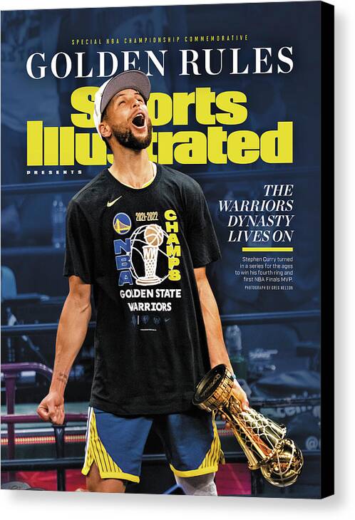 Stephen Curry Canvas Print featuring the photograph Golden State Warriors, 2022 NBA Champions Commemorative Issue Cover by Sports Illustrated