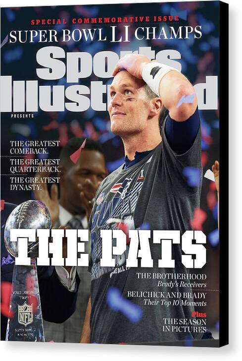Commemorative Canvas Print featuring the photograph New England Patriots, Super Bowl LI Commemorative Issue Cover by Sports Illustrated