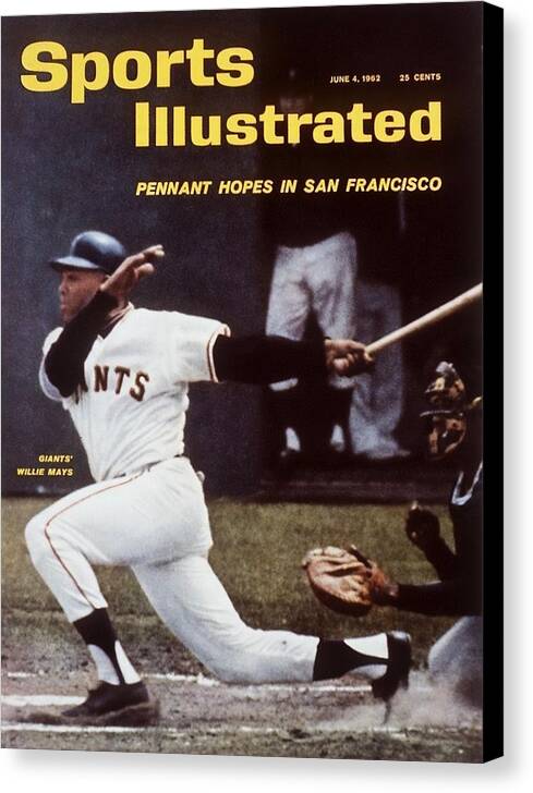 Magazine Cover Canvas Print featuring the photograph San Francisco Giants Willie Mays... Sports Illustrated Cover by Sports Illustrated