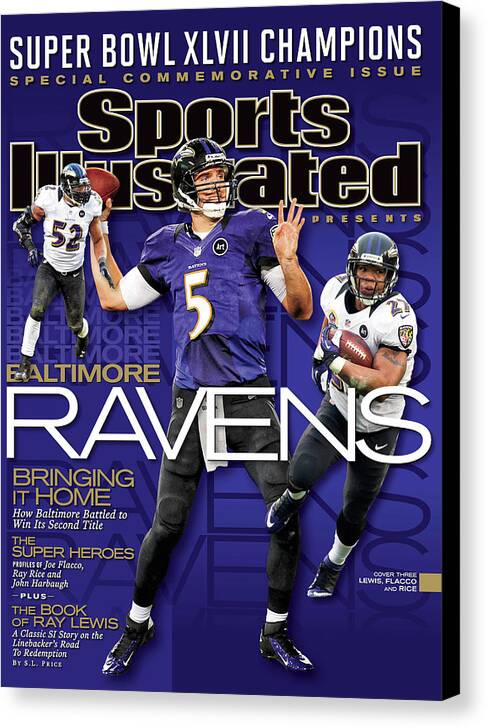 Super Bowl Canvas Print featuring the photograph Super Bowl XLVII Champion Baltimore Ravens Sports Illustrated Cover by Sports Illustrated