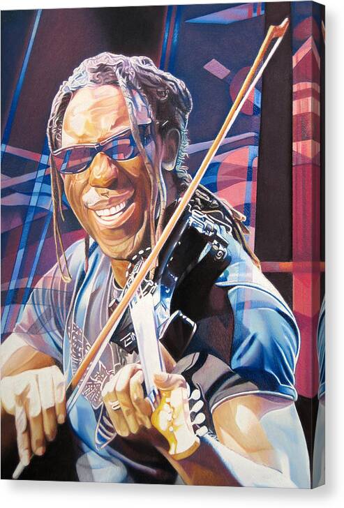 Boyd Tinsley Canvas Print featuring the drawing Boyd Tinsley and 2007 Lights by Joshua Morton