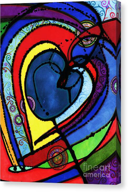 Bristol Canvas Print featuring the drawing Heart II by Joey Gonzalez