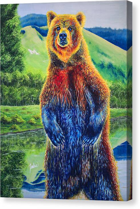 Missoula Canvas Print featuring the painting The Zookeeper - Special Missoula Montana Edition by Teshia Art