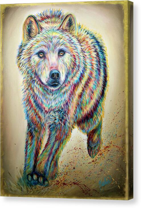 Wolves Canvas Print featuring the painting Alpha by Teshia Art