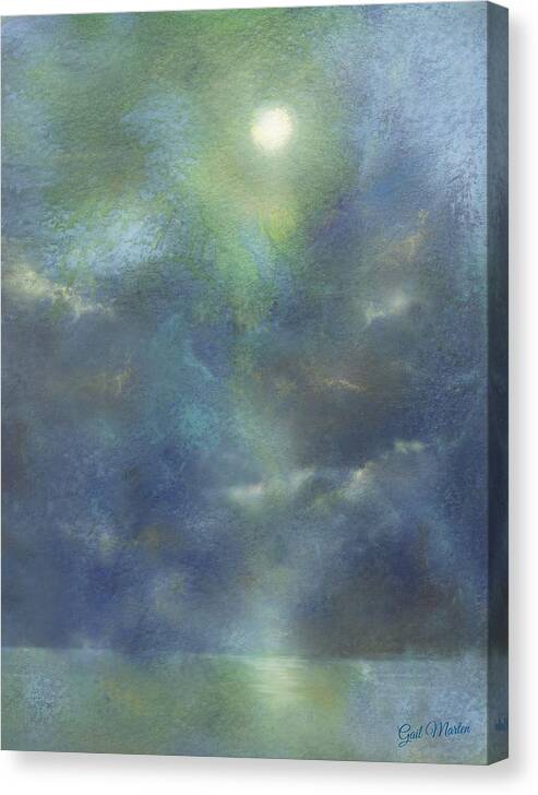 Skyscape Canvas Print featuring the pastel Blu Verde by Gail Marten