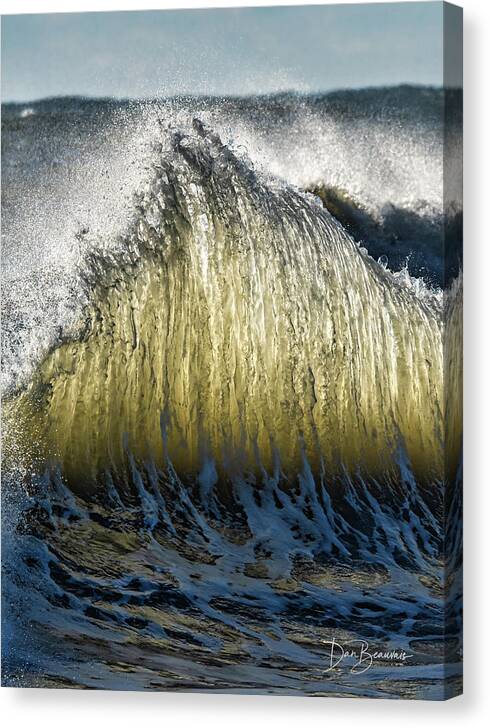 Wave Canvas Print featuring the photograph Wave Collision 5084 by Dan Beauvais