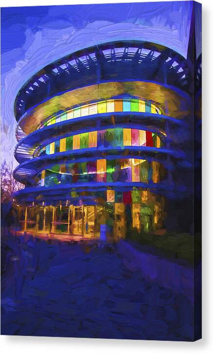 Indianapolis Canvas Print featuring the photograph Indianapolis Indiana Museum of Art Painted Digitally by David Haskett II