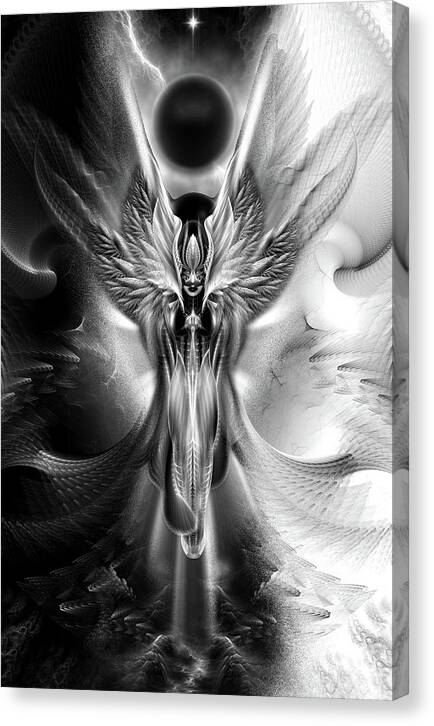 Arsencia Canvas Print featuring the digital art Arsencia The Other Side Of Midnight Fractal Portrait by Rolando Burbon