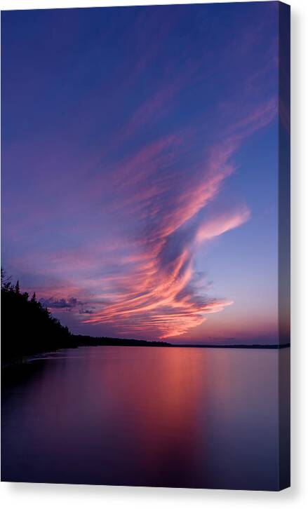 Sunset Canvas Print featuring the photograph Wonderful Skeleton Lake Sunset by Darcy Michaelchuk
