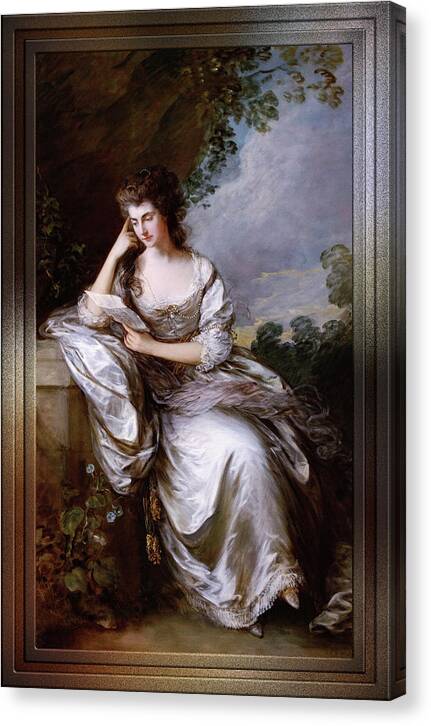 Frances Browne Canvas Print featuring the painting Frances Browne by Thomas Gainsborough by Xzendor7