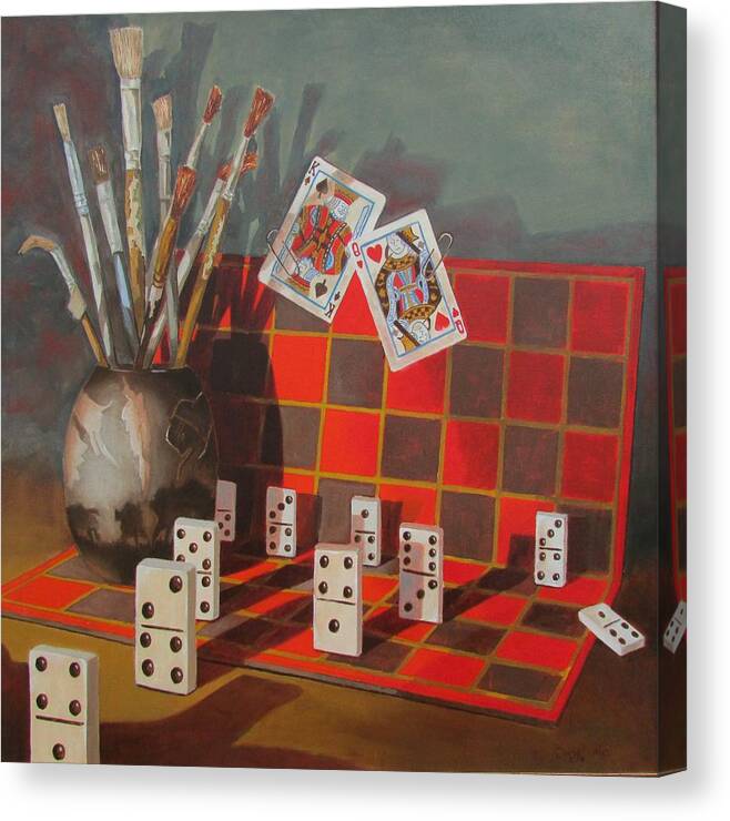 Family Room Canvas Print featuring the painting Family Ties by Tony Caviston