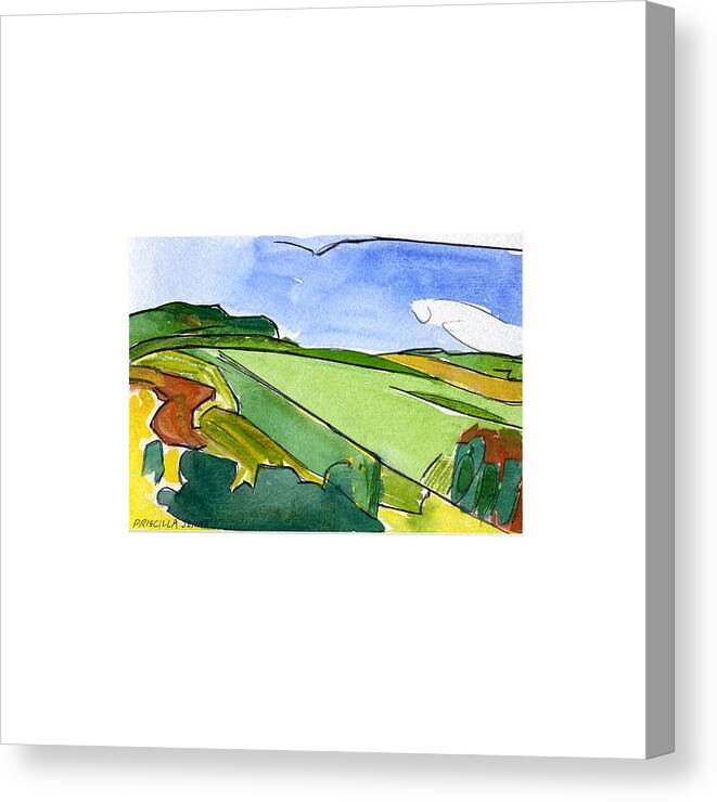 Watercolors Canvas Print featuring the painting French Countryside 2 by Deborah J Humphries
