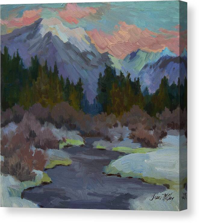 Gold Creek Canvas Print featuring the painting Gold Creek Snoqualmie Pass by Diane McClary
