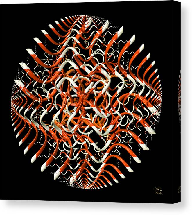 Abstract Canvas Print featuring the digital art Orderly Entanglement by Manny Lorenzo
