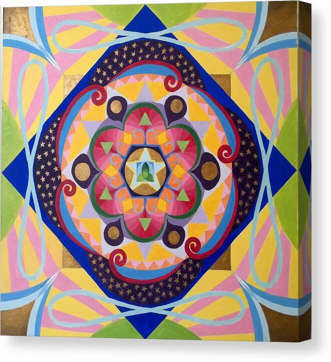 Mandala Canvas Print featuring the painting Star Mandala by Anne Cameron Cutri