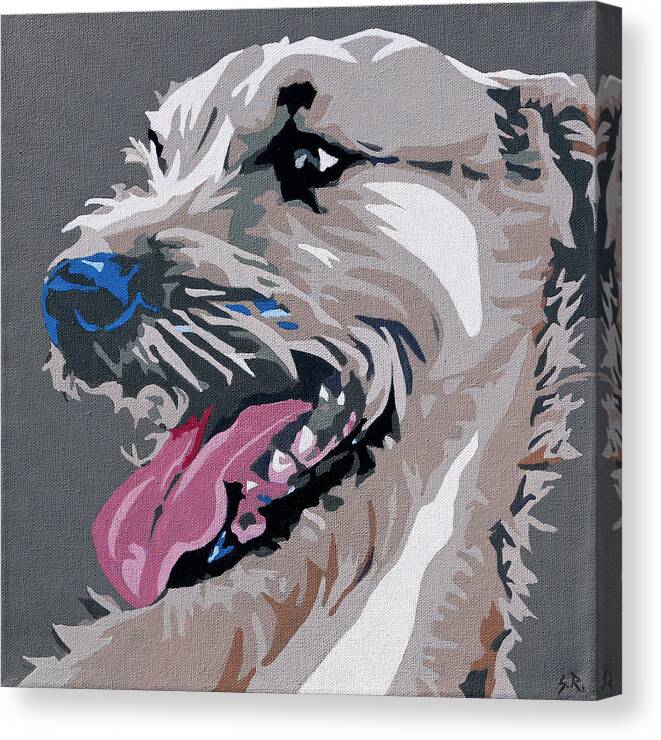 Terrier Mix Canvas Print featuring the painting Terrier Mix 2 by Slade Roberts
