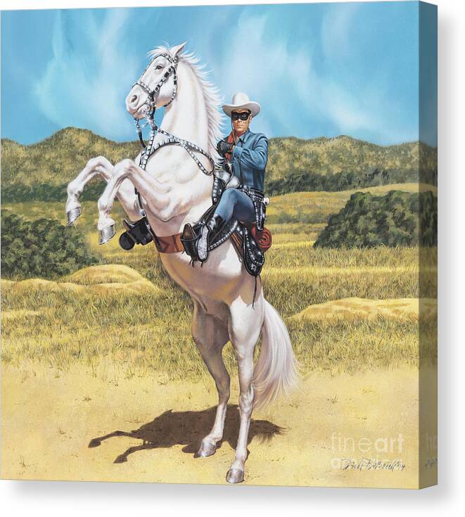 Portrait Canvas Print featuring the painting The Lone Ranger by Dick Bobnick