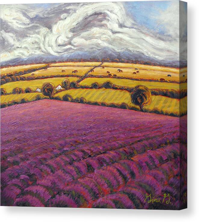 Oil On Panel Canvas Print featuring the painting Colorado Lavender Country by Gina Grundemann
