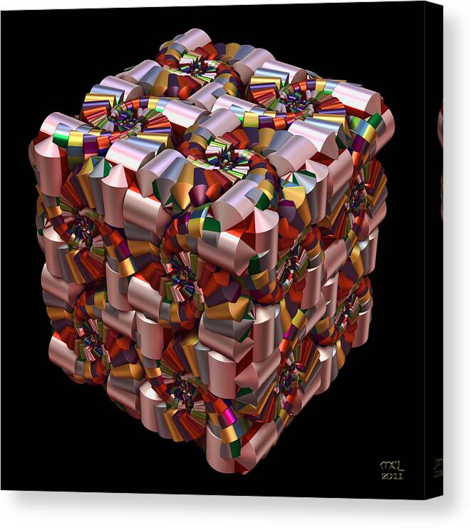 Computer Canvas Print featuring the digital art Spiral Box I by Manny Lorenzo