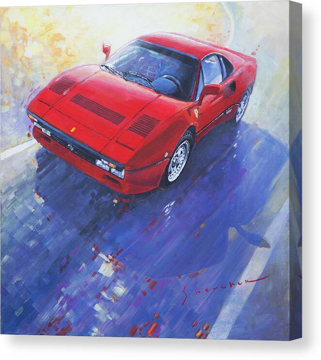 Shevchukart Canvas Print featuring the painting 1984 Ferrari 288 GTO by Yuriy Shevchuk