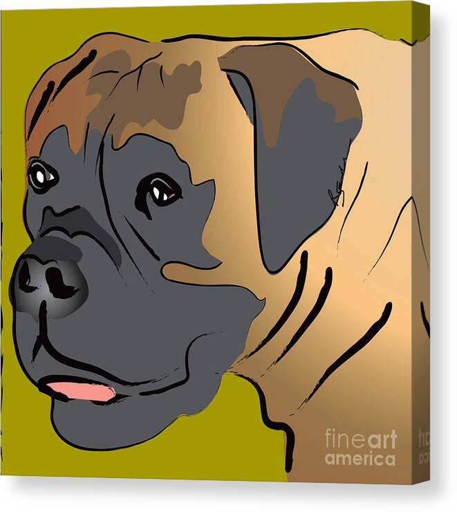 Dogs Canvas Print featuring the painting Boxer Dog Portrait #6 by Robyn Saunders