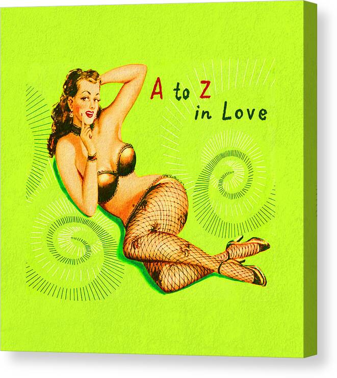 Tiki Canvas Print featuring the mixed media A to Z in Love by Tiki Bender