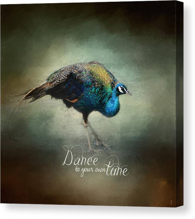 Jai Johnson Canvas Print featuring the photograph Dance To Your Own Tune - Peacock Art by Jai Johnson