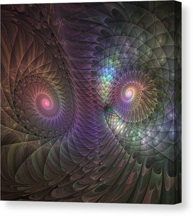 Abstract Canvas Print featuring the digital art Fantasy Spirals by Gabiw Art