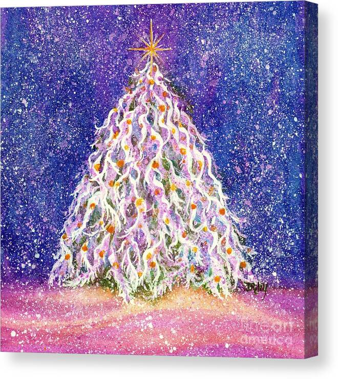 Christmas Tree Canvas Print featuring the painting Gumdrop Forest Christmas Tree by Janine Riley