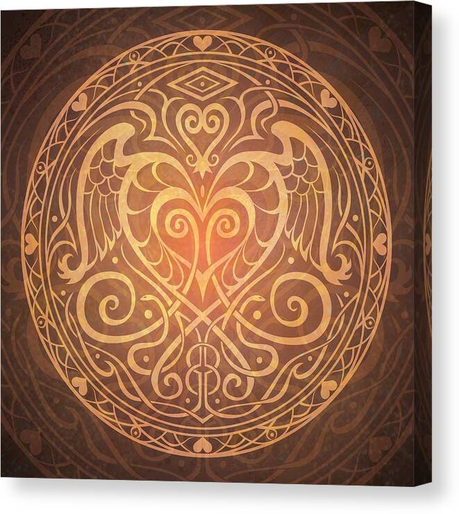 Mandala Canvas Print featuring the digital art Heart of Wisdom Mandala by Cristina McAllister