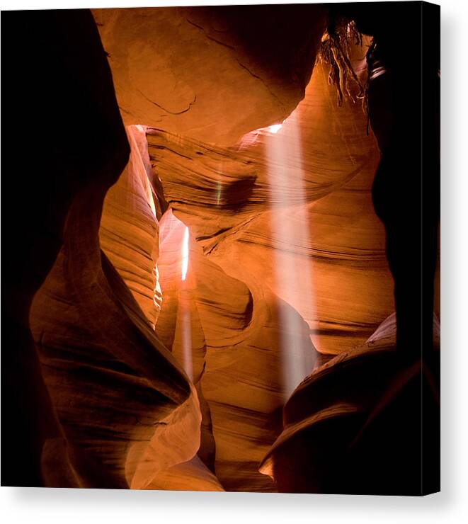 Antelope Canyon Canvas Print featuring the photograph Light Beams by Ryan Heffron