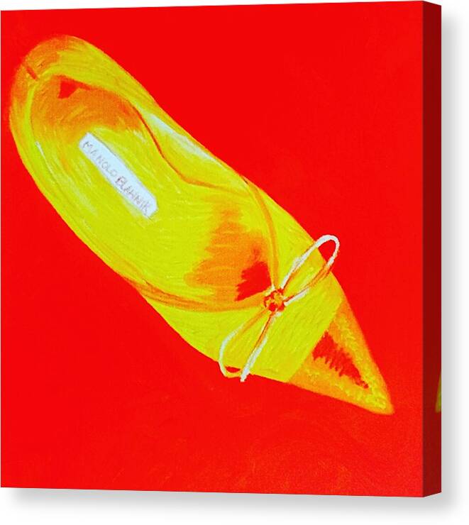 Manolo Canvas Print featuring the painting Manolo by Holly Picano